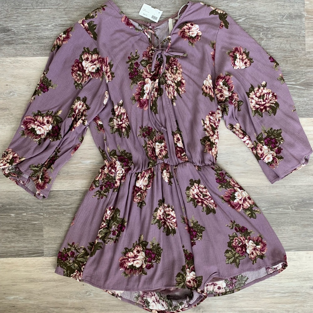 Dottie Couture Boutique Purple Floral Romper